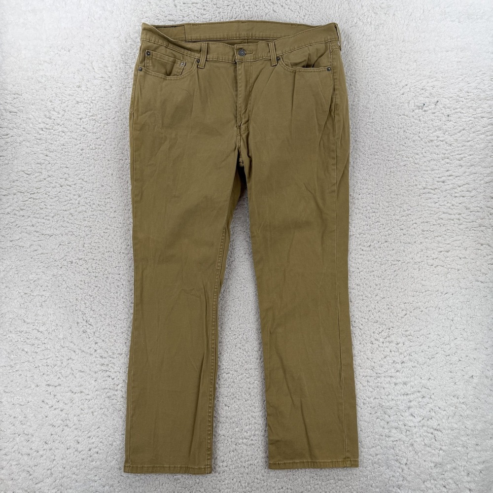 Levis 514 Jeans Mens 38x30 Beige Straight Leg Stretch Denim Pants 00514-1779